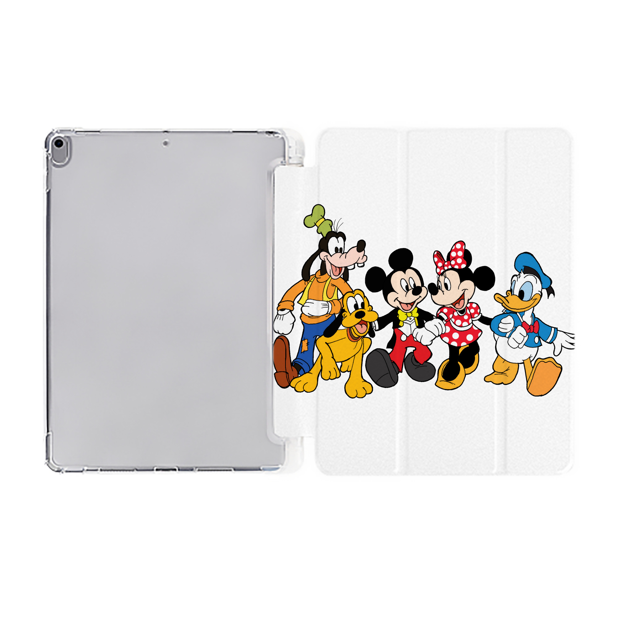 （画像用） ミッキーマウス Mickey Mouse IPad ケース ペン収納付き 三つ折りスタンド PUレザー×シリコン 対応機種9.5/10.5/10.9インチ